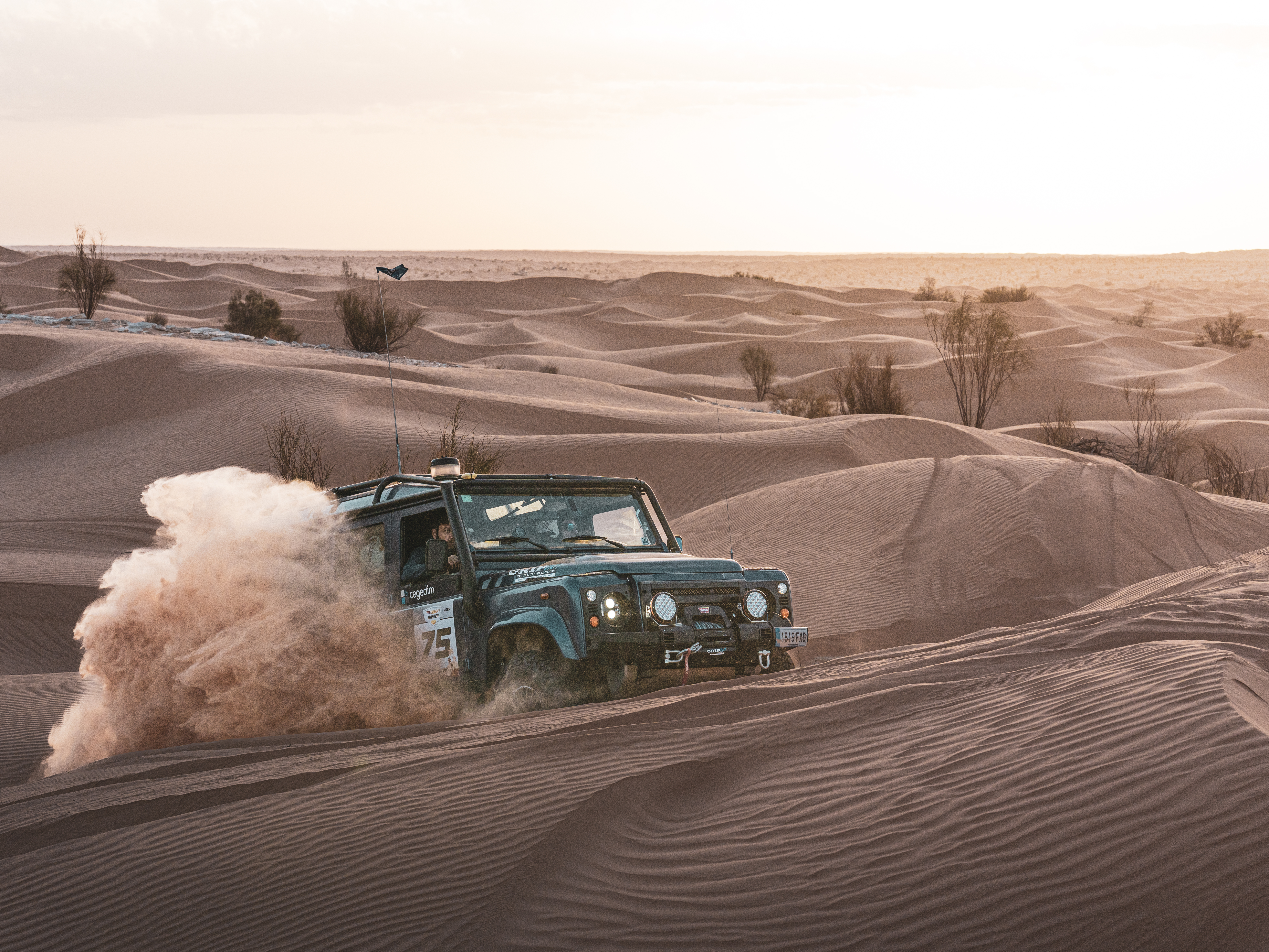 Defender in de duinen